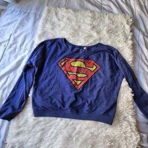 Superman crop top long sleeve shirt!
